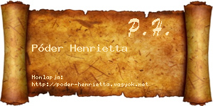 Póder Henrietta névjegykártya